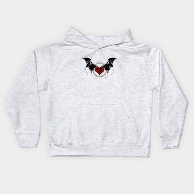 Vampire heart with wings Kids Hoodie by Blackmoon9